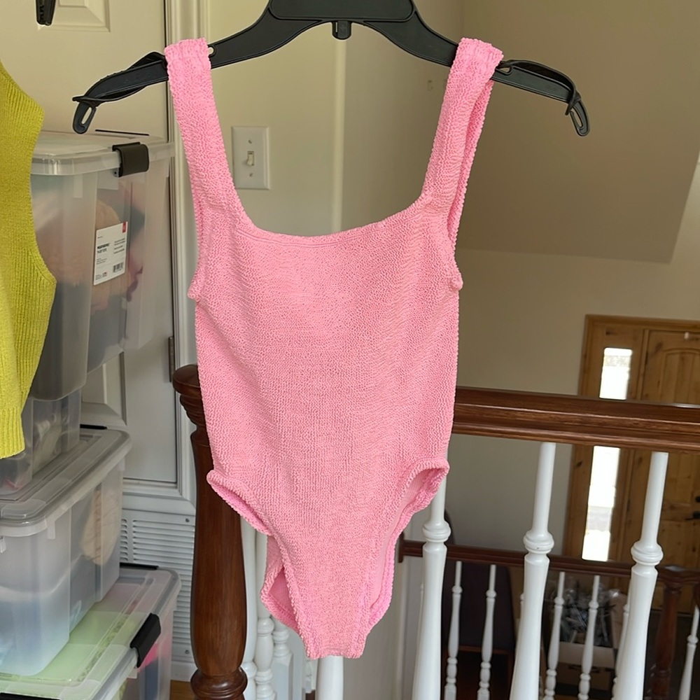 Hunza G square neck pink one piece. Onesize.